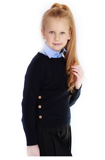 סוודר כחול לבית ספר, סריג כחול לבית ספר, סריגים תלבושת, טישרט כחול שרוול ארוך