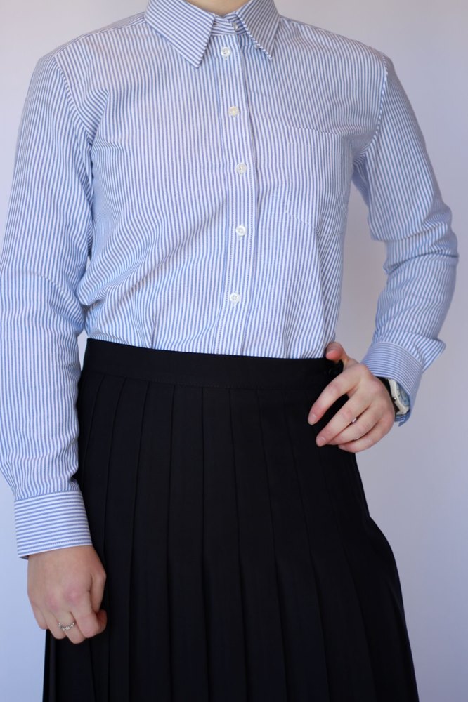 חולצת פסים תכלת לבן מידות 34-50