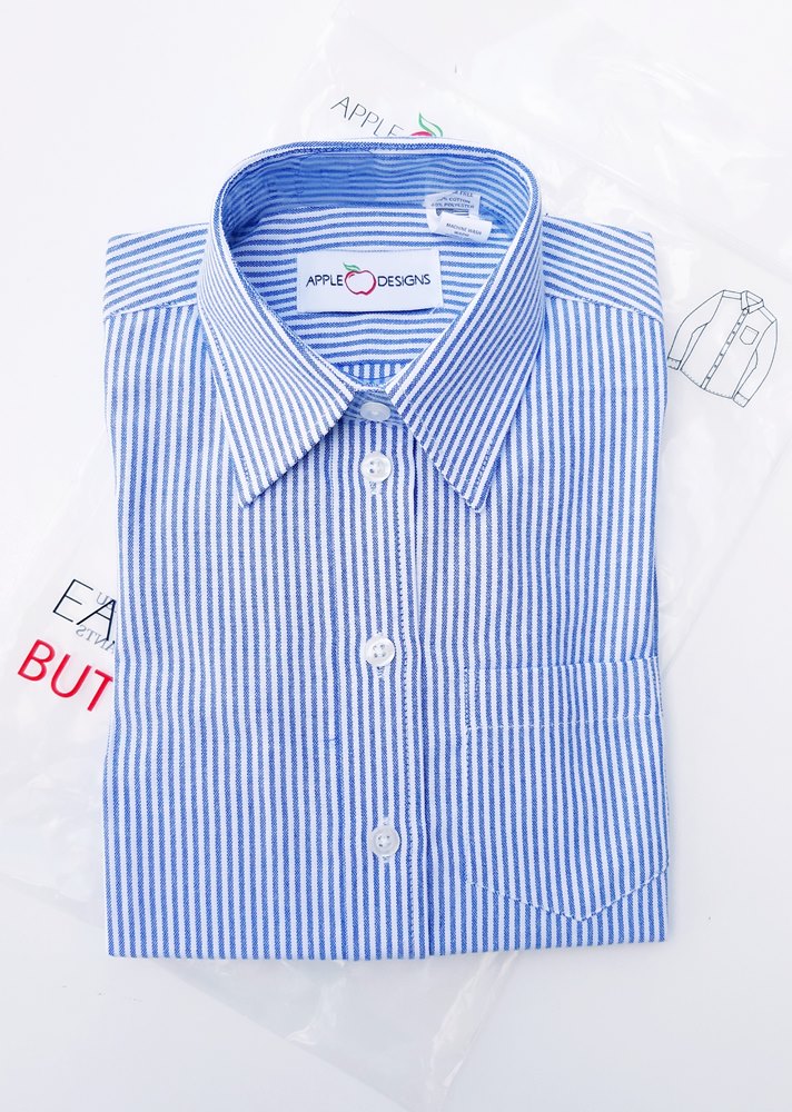 חולצת פסים תכלת לבן