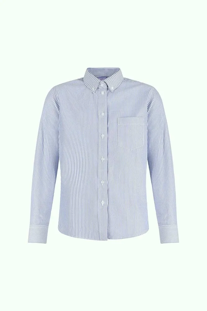 חולצת מותג פסים תכלת לבן מידות 6-20