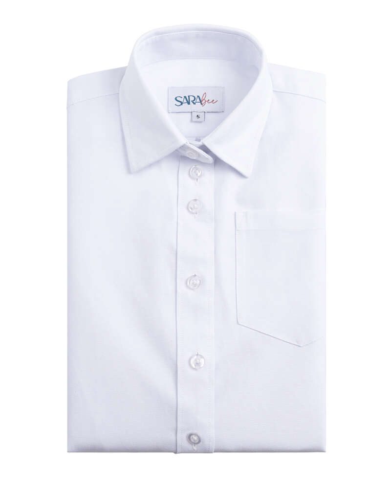 חולצת אוקספורד לבנה של המותג SARA BEE מידות 4-26