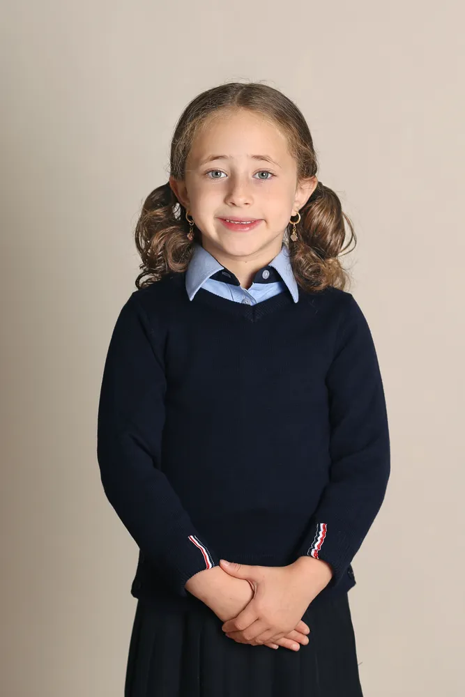 סריג כחול צווארון V