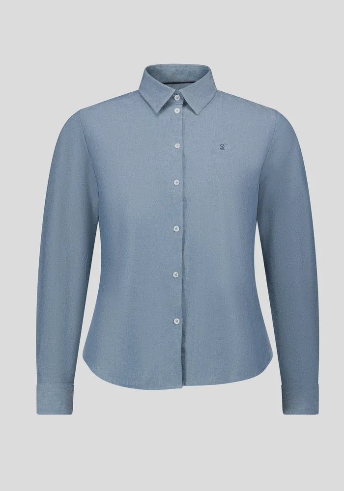 חולצה מכופתרת דמוי ג'ינס