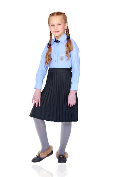 חצאית אקורדיון סולנו בצבע כחול. מידות 4-22