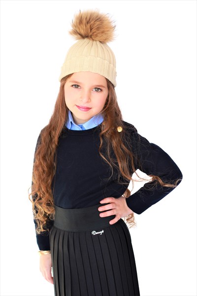 חצאית קפלים עם גומי גבוה, דגם 'מיקה'