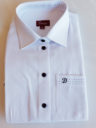 חולצה מכופתרת לילדה בצבע לבן