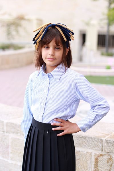 חולצת פסים תכלת לבן