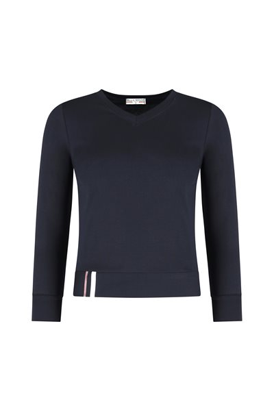 טישרט צווארון V בד נעים במיוחד בצבע כחול / שחור