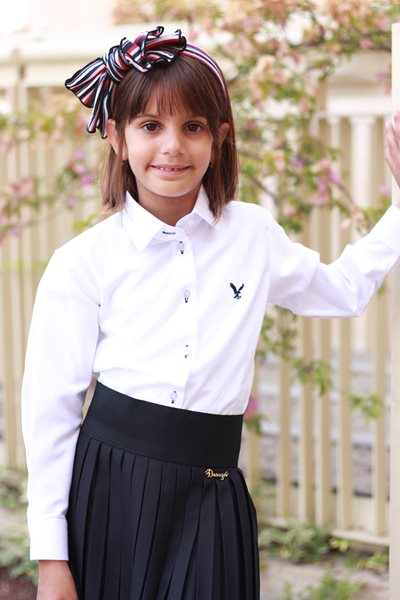 חולצה לבנה דגם blue