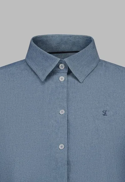 חולצה מכופתרת דמוי ג'ינס