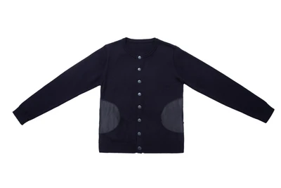 סריג כחול עם לחצנים וכיסים