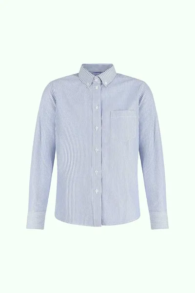 חולצת מותג פסים תכלת לבן מידות 6-20